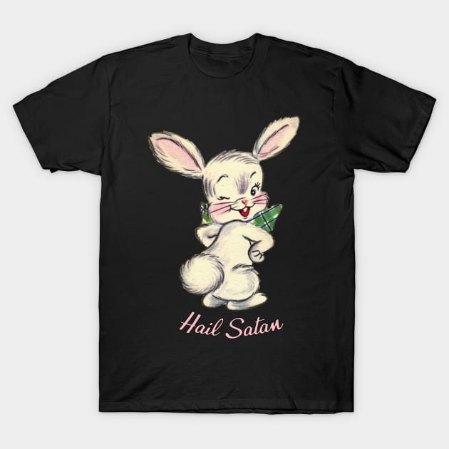 Hail Satan Bunny T-Shirt by Retrogasm